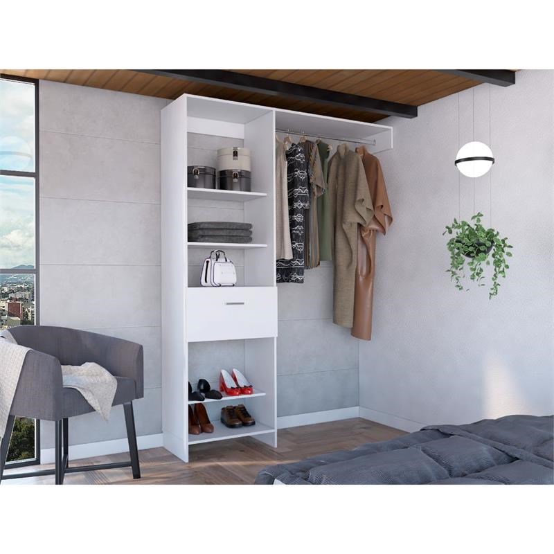 TUHOME Manchester 150 Closet System - White Engineered Wood