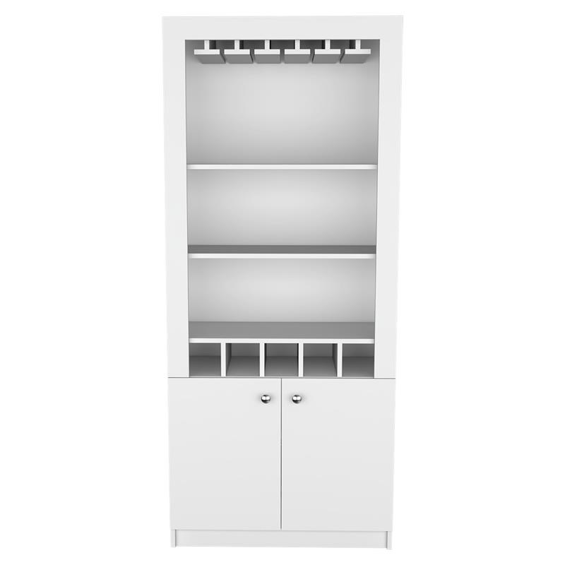TUHOME Montenegro Bar Cabinet - White  Engineered Wood - For Living Room