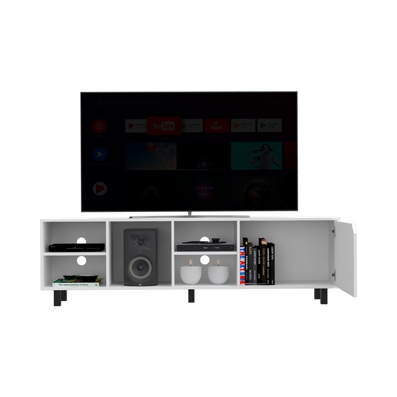 TUHOME Valdivia Tv Stand - White Engineered Wood - For Living Room