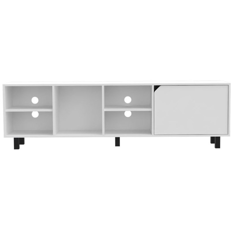 TUHOME Valdivia Tv Stand - White Engineered Wood - For Living Room