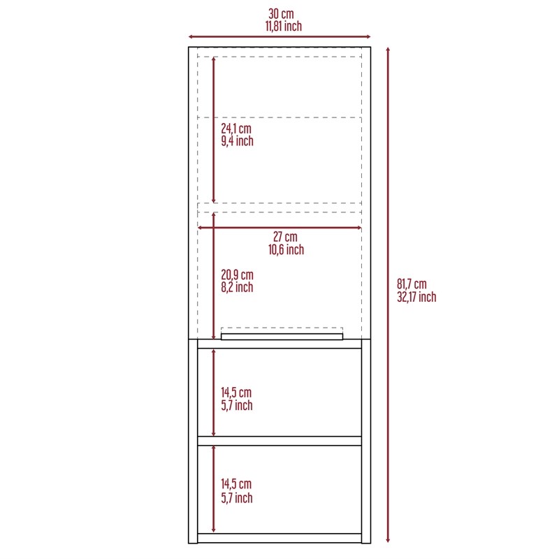 TUHOME Mila Bathroom Cabinet - Ash Engineered Wood - For Bathroom