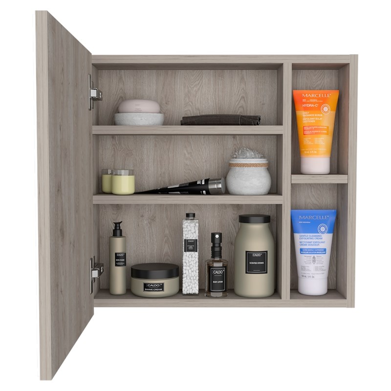 TUHOME Oman Medicine Cabinet - Gray Engineered Wood - For Bathroom