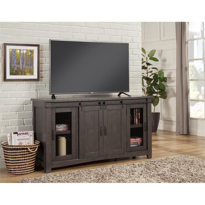Martin Svensson Home Sierra 65" Solid Wood TV Stand Gray Finish