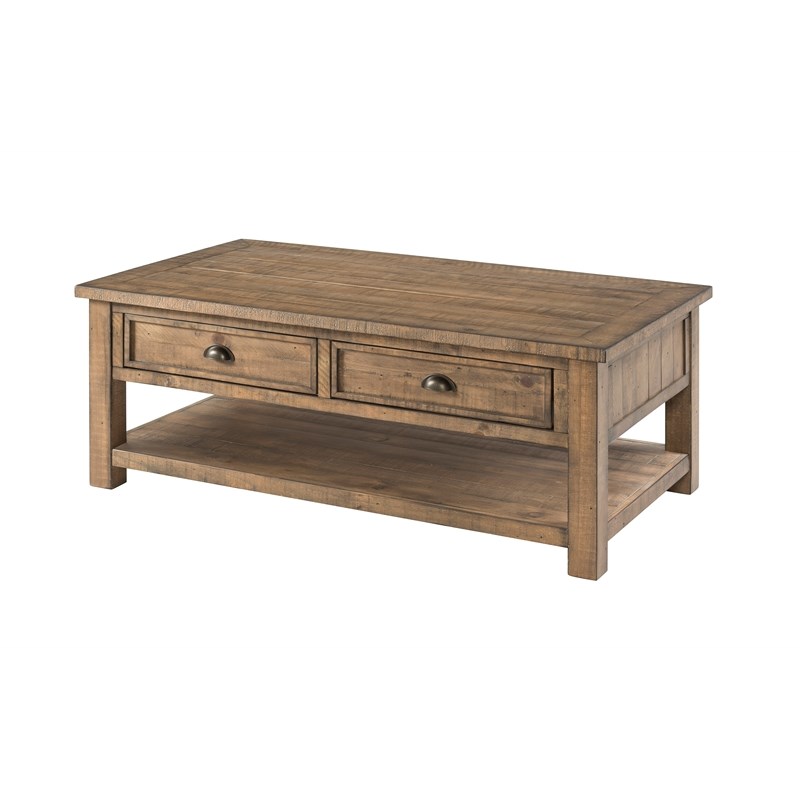 Martin Svensson Home Monterey Solid Wood 2 Drawer Coffee Table Natural Brown