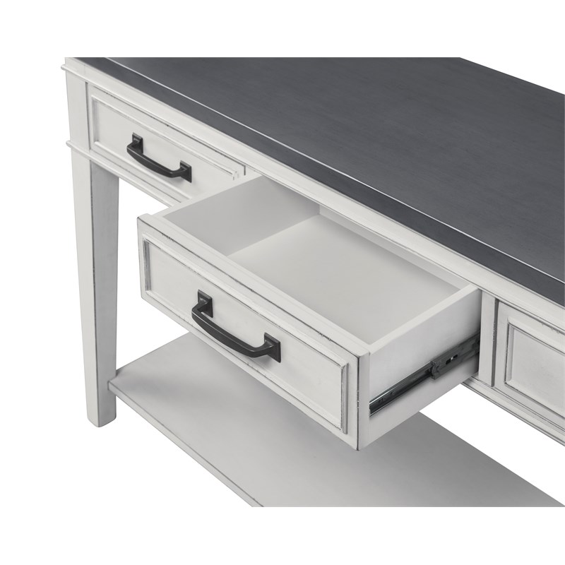 Martin Svensson Home Del Mar 3 Drawer Sofa Console Table White and Grey