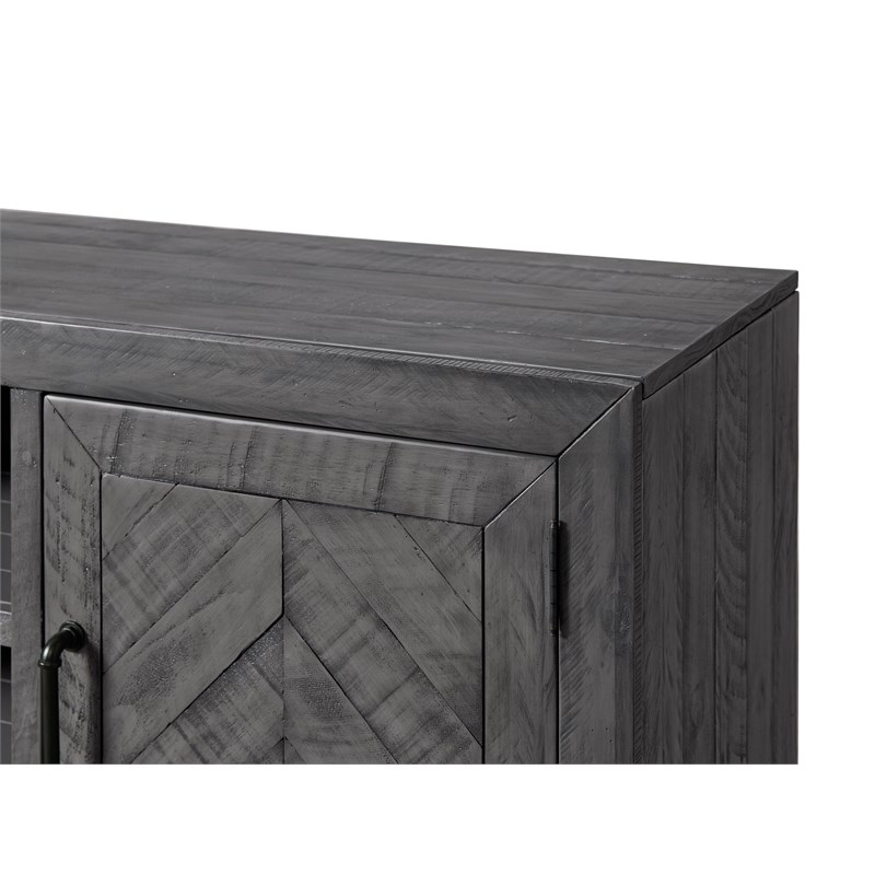 Martin Svensson Home Huntington 65" Solid Wood TV Stand Gray Finish