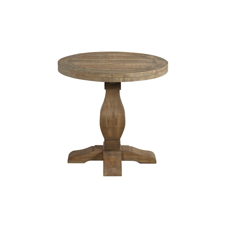 Martin Svensson Home Napa Solid Wood Round End Table Reclaimed Natural Brown