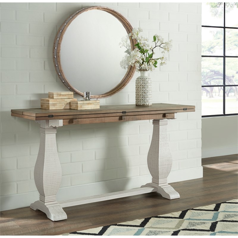 Martin Svensson Home Napa Solid Wood Flip Top Sofa Table White Stain