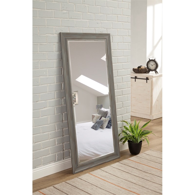 Martin Svensson Home Antique Gray Farmhouse Full Length Leaner Mirror