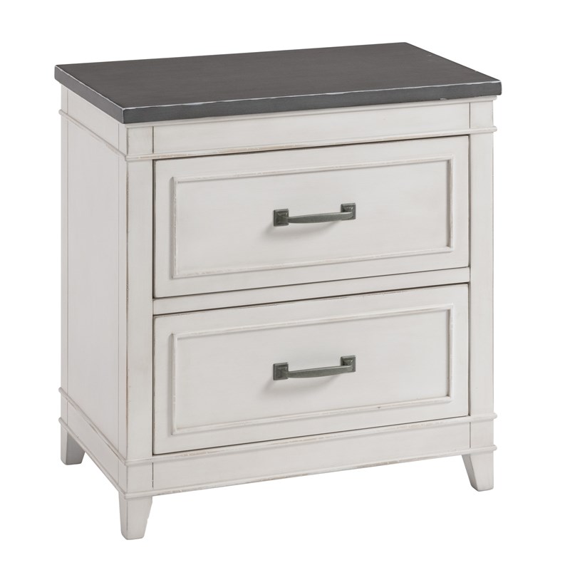 Martin Svensson Home Del Mar 2 Drawer Nightstand White with Gray Top