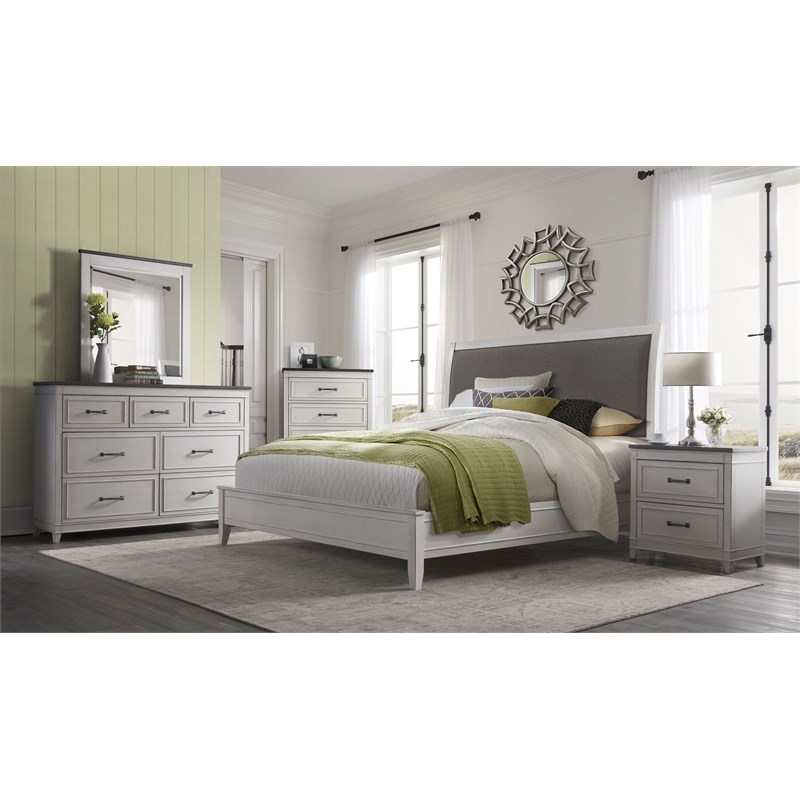 Martin Svensson Home Del Mar 5 Drawer Chest White with Gray Top