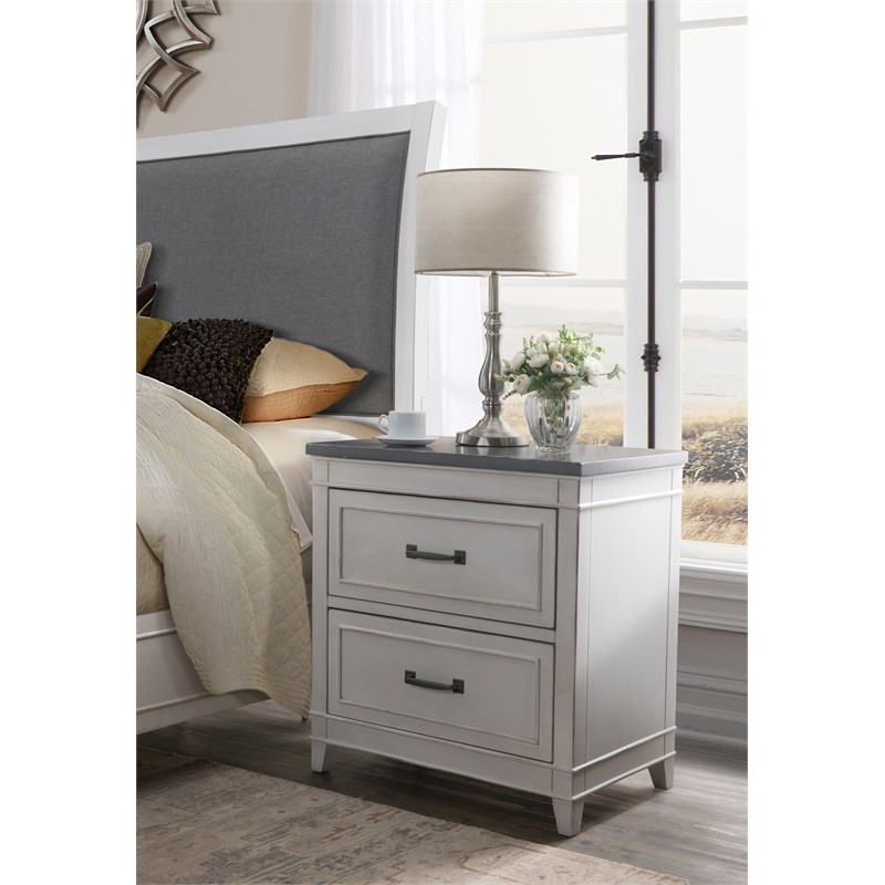 Martin Svensson Home Del Mar Nightstand with Security Drawer White with Gray Top