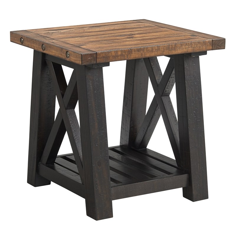 Martin Svensson Home Bolton Solid Wood End Table Black Stain and