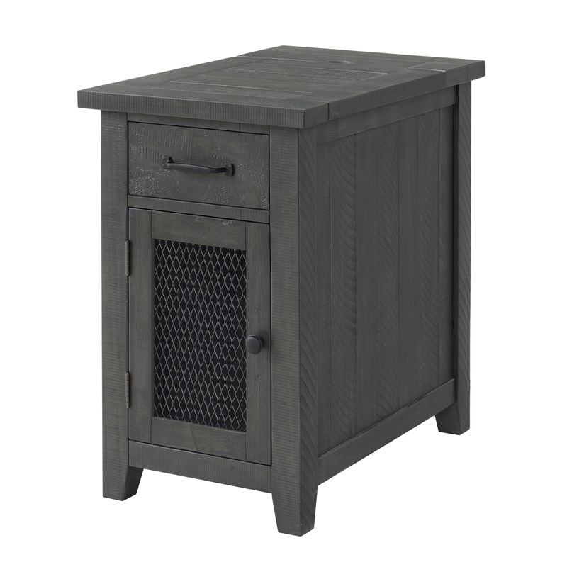 Martin Svensson Home Rustic Chairside Table with Power Gray