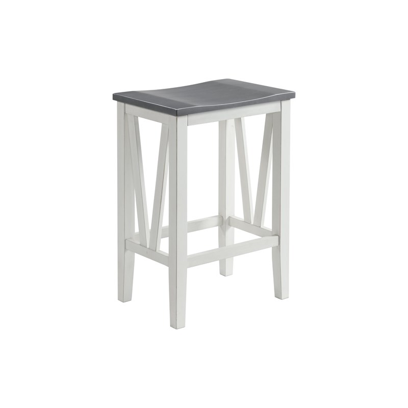 Martin Svensson Home Del Mar 5 Piece Table and Stool Set White and Grey