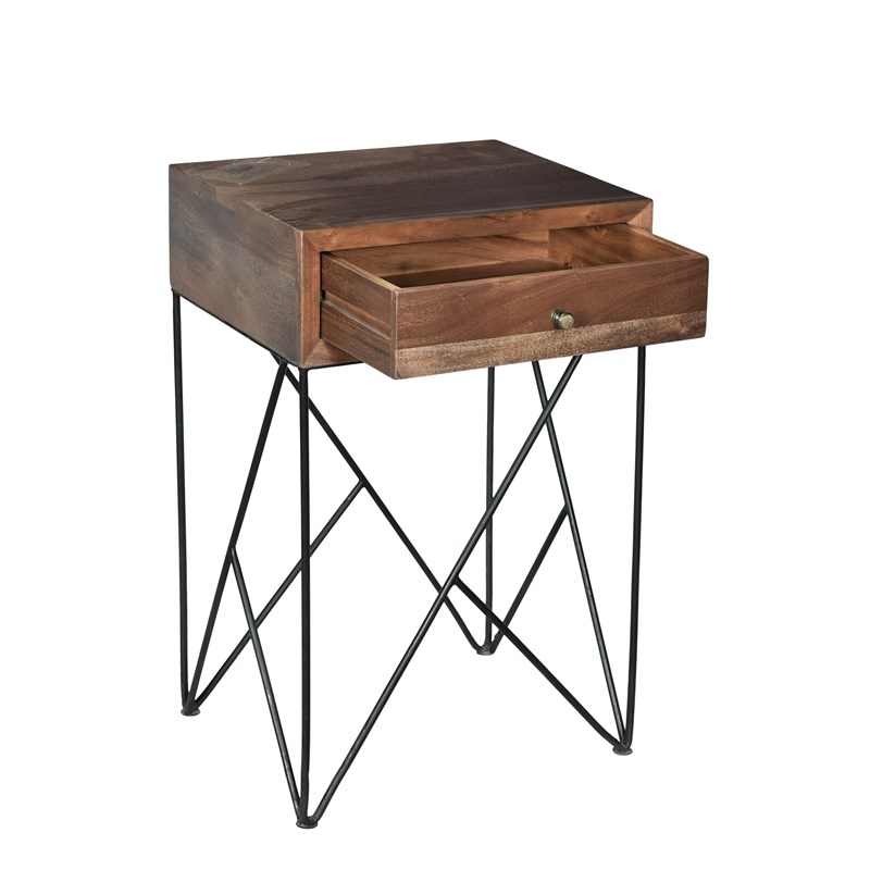 Crestview Collection 1-Drawer Acacia Wood Bengal Manor Accent Table in Brown
