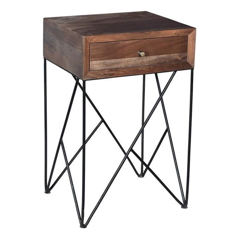 Crestview Collection 1-Drawer Acacia Wood Bengal Manor Accent Table in Brown