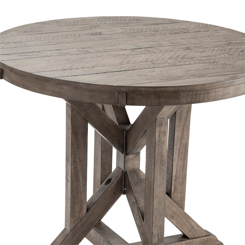 Crestview Collection Pembroke Plantation Distressed Wood Accent Table in Brown