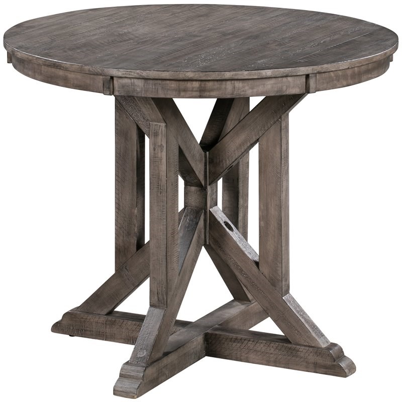 Crestview Collection Pembroke Plantation Distressed Wood Accent Table in Brown