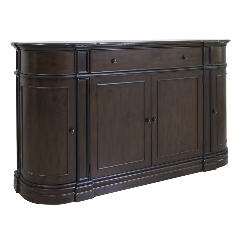 Crestview Collection Wood Curved Credenza in Espresso | Homesquare