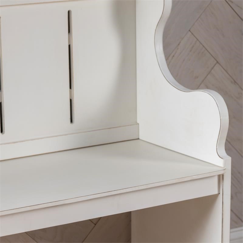 Evolution by Crestview Collection Savannah  Wood Church Bench in White