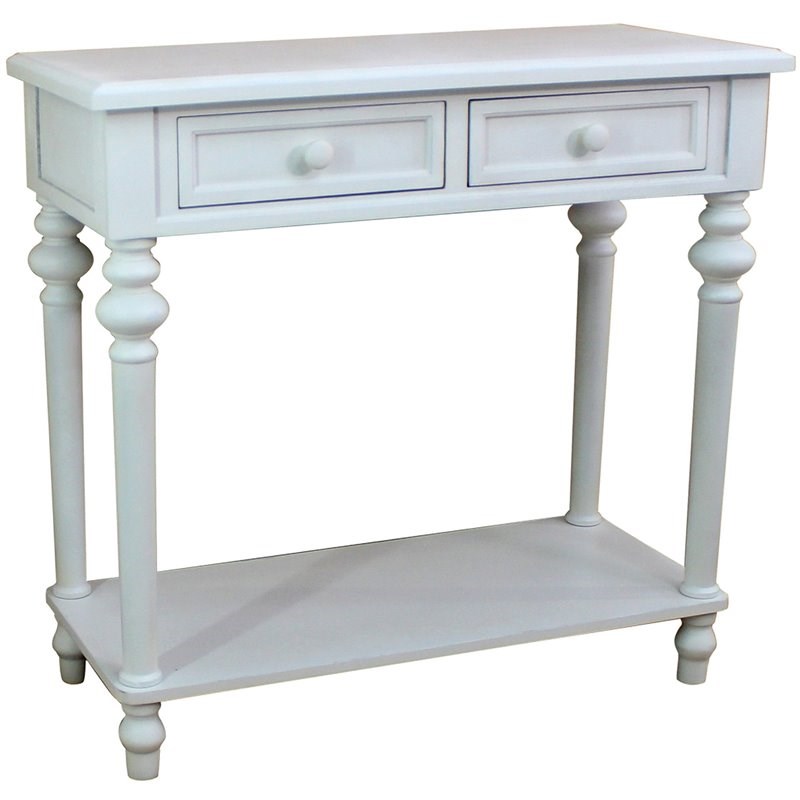 Crestview Collection Copper Grove Kapan Wood 2-drawer Console Table in White