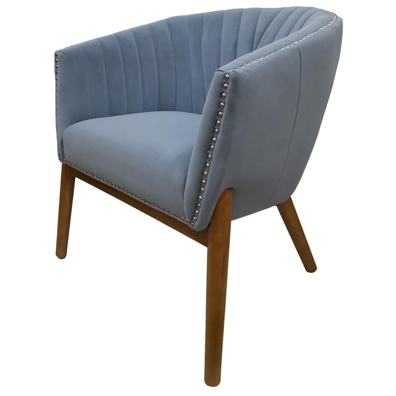 Crestview Collection Wood & Polyester Upholstery Fairview Accent Chair in Blue