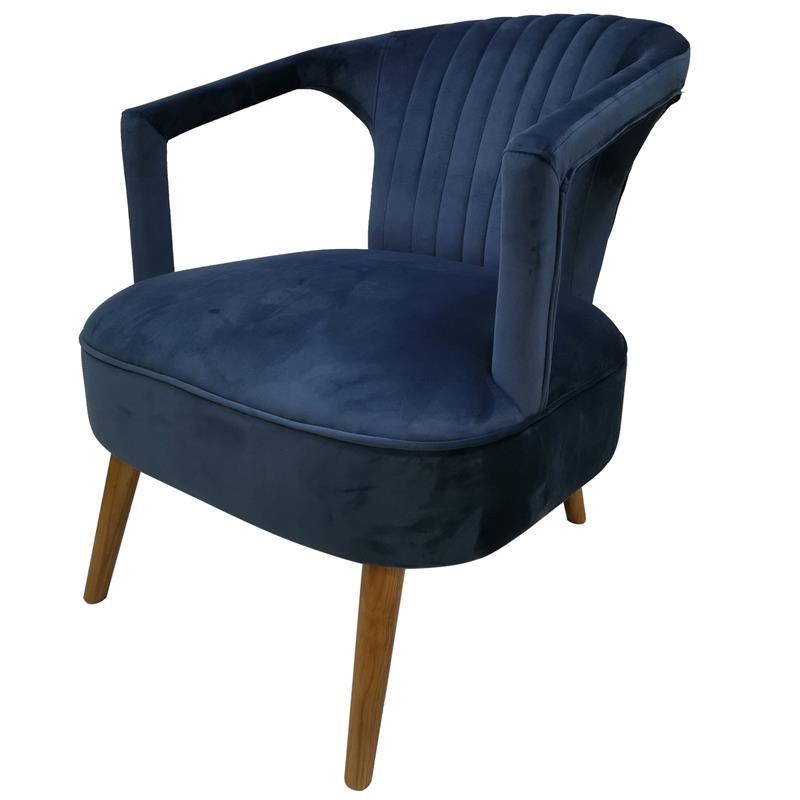 Crestview Collection Wood & Polyester Upholstery Pearson Accent Chair in Blue