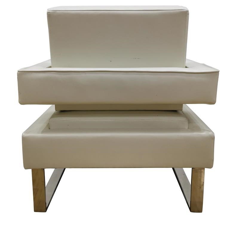 Crestview Collection Wood & Polyester Upholstery Brighton Accent Chair in White