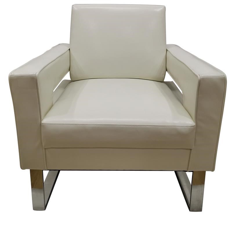 Crestview Collection Wood & Polyester Upholstery Brighton Accent Chair in White