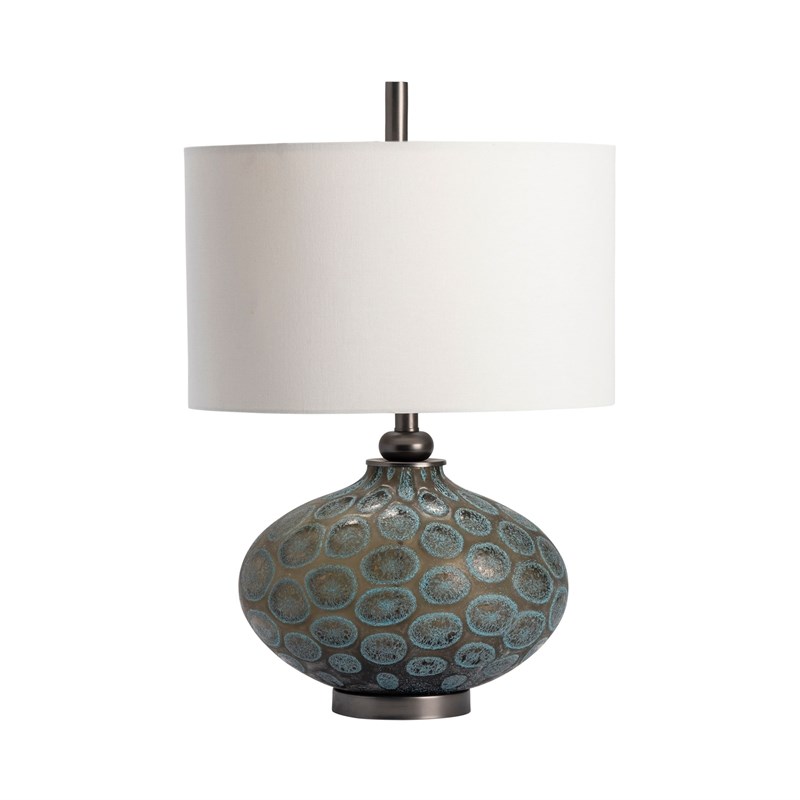 Crestview Collection Simons Oval Glass Table Lamp in Blue