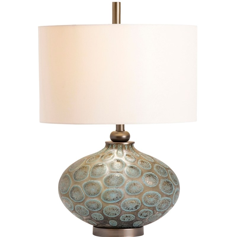 Crestview Collection Simons Oval Glass Table Lamp in Blue