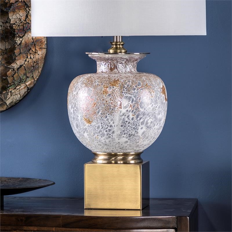 Crestview Collection Selborne Glass Table Lamp in Gold