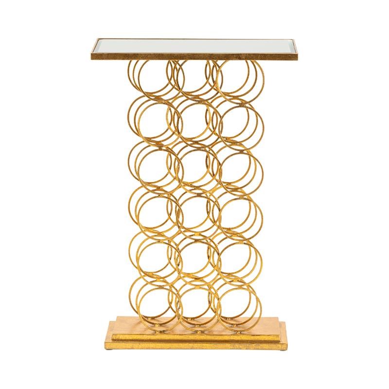 gold tabletop wine rack