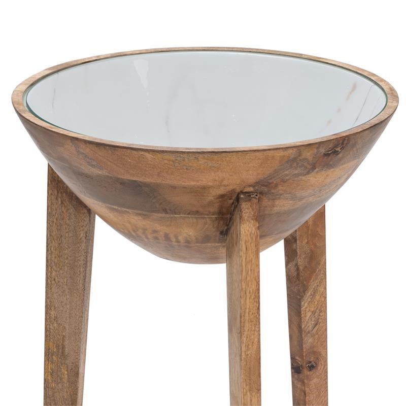 The Haley Accent Table Brown Wood 16x16x23