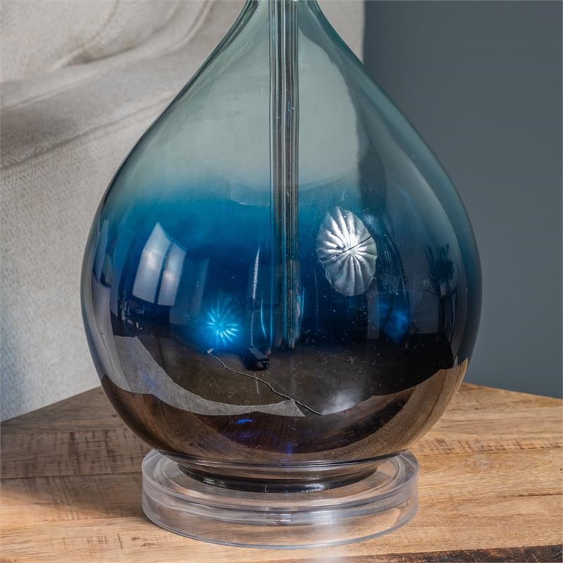 Evolution by Crestview Collection Tasia Ombre Glass Table Lamp in Blue