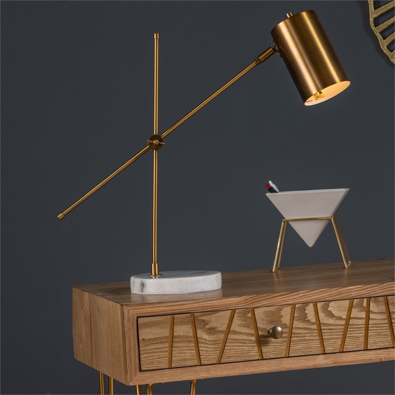 Maser Marble and Gold Metal Task Lamp 26.25