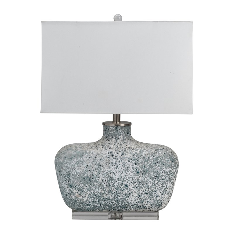 Crestview Collection Bauer Blown Glass Table Lamp Glass White