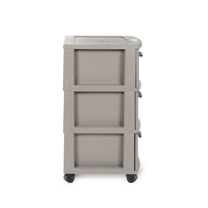 MQ INFINITY 3-Drawer Rolling Storage Cart in Taupe