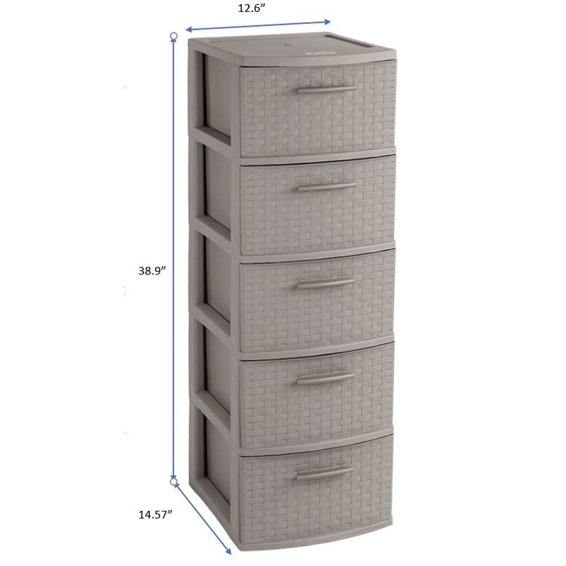 MQ INFINITY 5-Drawer Storage Cabinet in Taupe