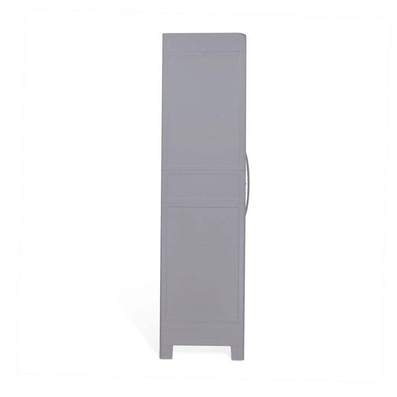 MQ Ecylpse 72-Inch 3 Shelf Plastic Wardrobe Cabinet in Gray