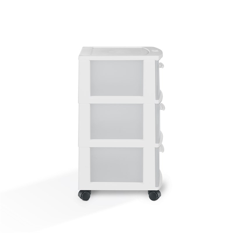 MQ 3-Drawer Plastic Rolling Storage Cart with Casters in White (2 Pack)