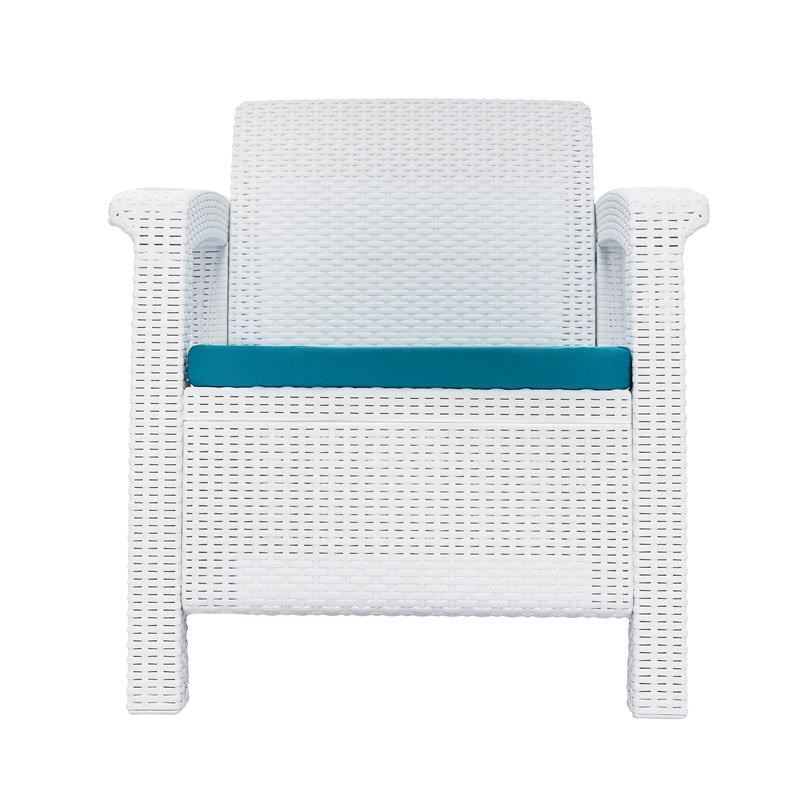 MQ Ferrara Stay Outdoor Patio Chair Chat Set in White