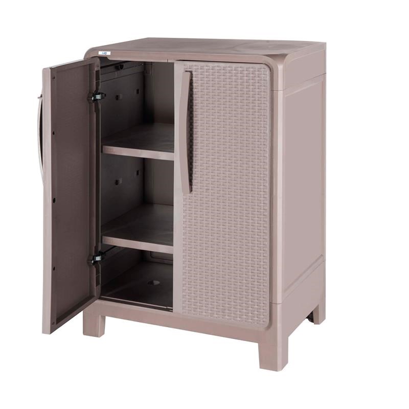 MQ Eclypse 3-Shelf Plastic Storage Cabinet in Taupe