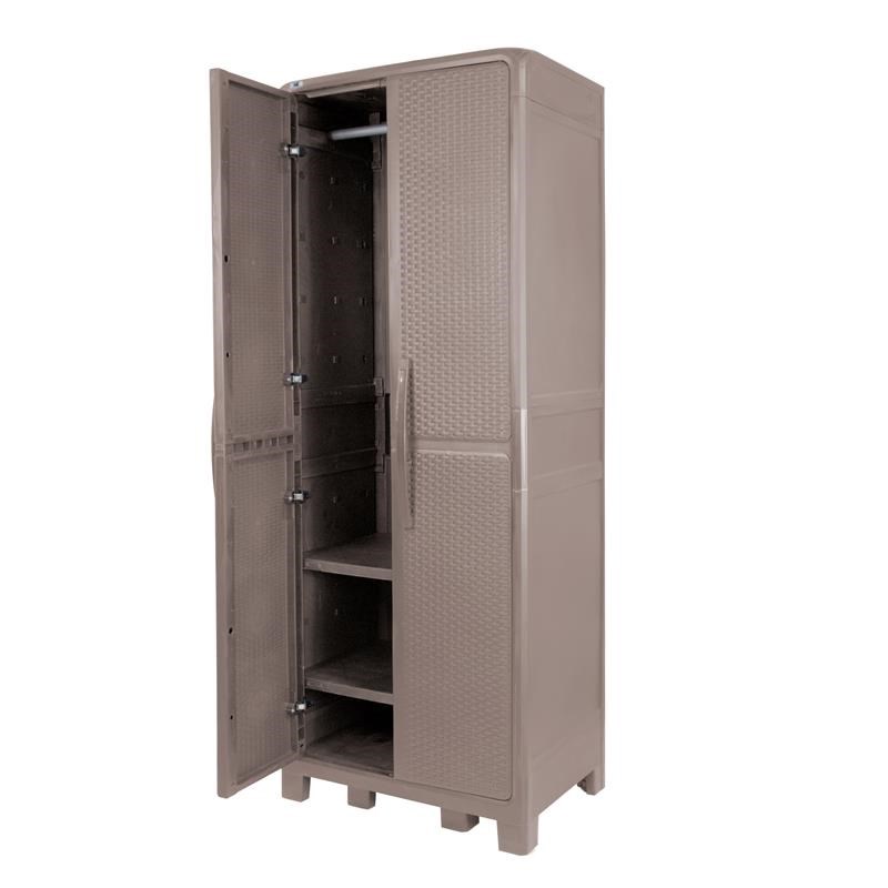 MQ Eclypse 3-Shelf Plastic Armoire Cabinet in Taupe