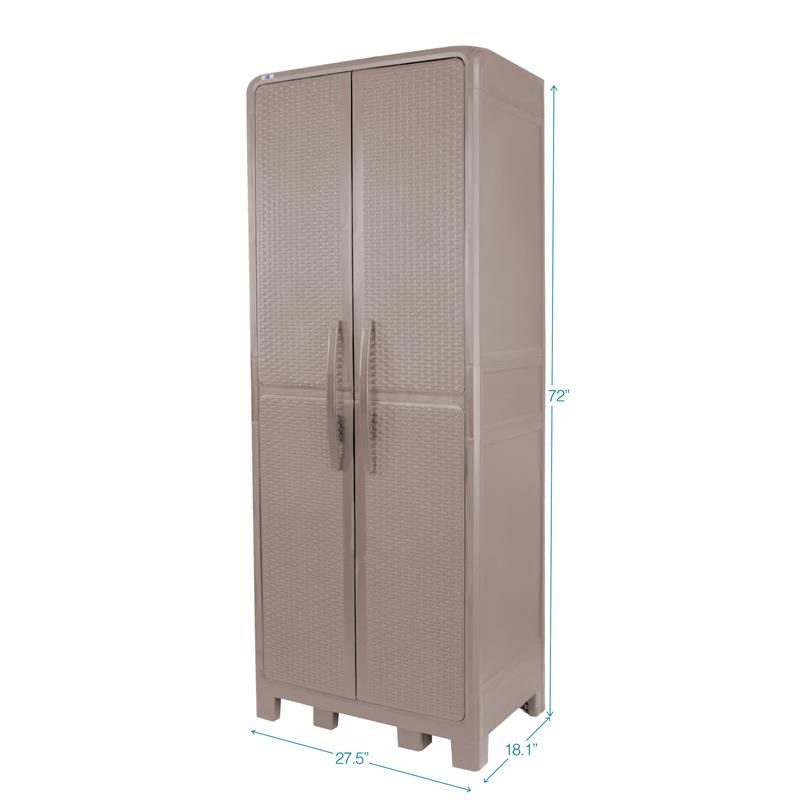 MQ Eclypse 3-Shelf Plastic Armoire Cabinet in Taupe