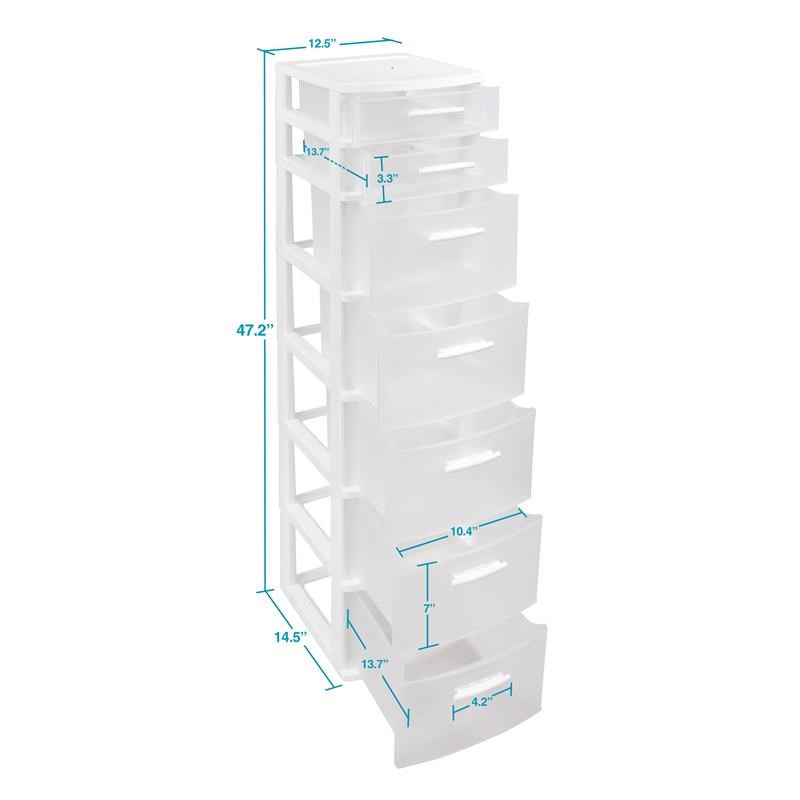 MQ Eclypse 7-Drawer Plastic Storage Unit in White