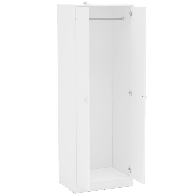 Polifurniture Denmark Engineered Wood 2 Door Wardrobe Armoires in White