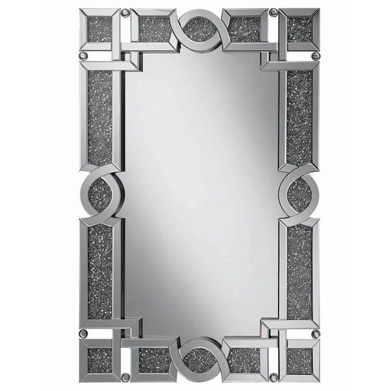 Stonecroft Furniture Embellished and Glamorous Decorative Wall Mirror in Silver
