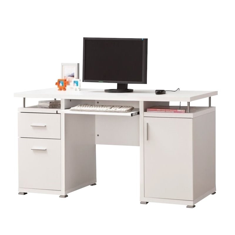 Stonecroft Furniture 2 Drawer Computer Desk in White